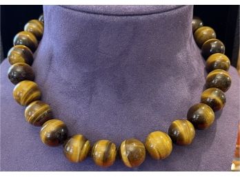 Exquisite Tigers Eye Beaded Choker Necklace