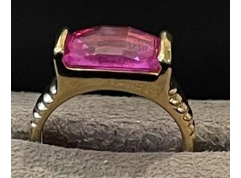 Stunning Vermeil Over Sterling Silver Ruby Ring Size 8