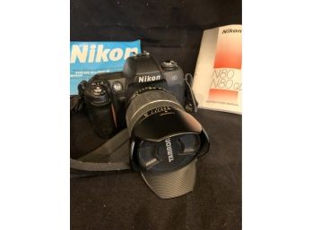 Nikon N80 Camera  With Tamron Lens And Case
