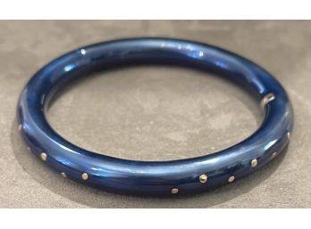 Milor Sterling Silver And Blue Enamel Bangle Bracelet