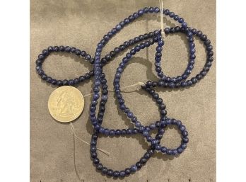 2 Strands Of Blue Lapis Beads