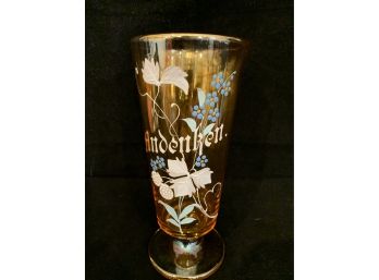 Antique Enamel German Pilsner Glass Luster