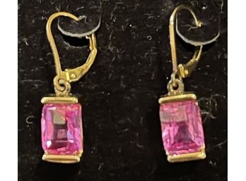 Stunning Vermeil Sterling Silver And Ruby Earrings