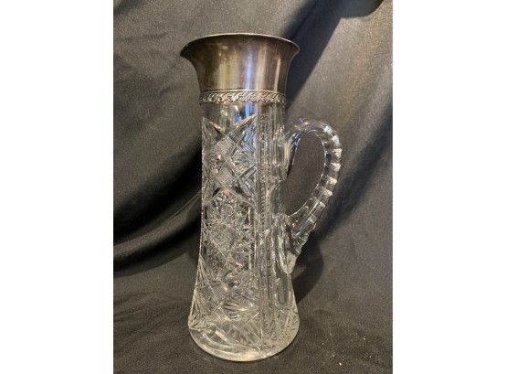 Tiffany Makers Sterling Cut Glass Pitcher