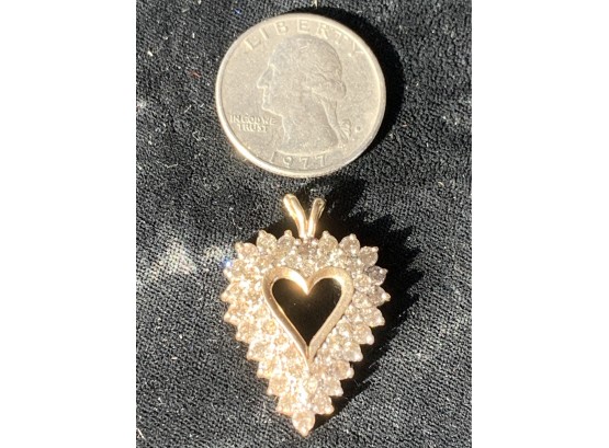Beautiful Champagne Diamond Heart Pendant