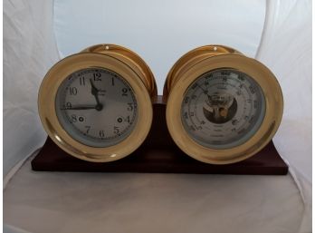 Chelsea Brass Ship's Bell Clock And Barometer
