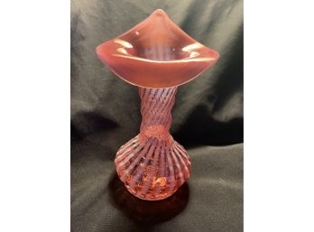 Vintage Fenton Cranberry Glass Jack In The Pulpit Vase