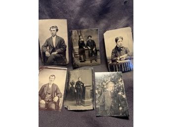 Lot Of 6 Victorian Tin Type Photographs