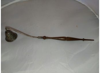 Sterling Silver And Wood Candle Snuffer