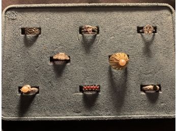 8 Sterling Silver Rings With Various Gemstones