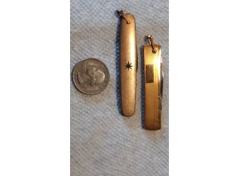 2 Gold Filled Pocket Knives