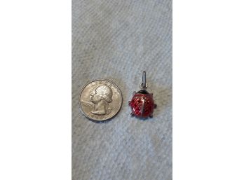 Chinese Silver& Enamel Ladybug Charm