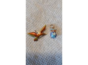 2 Chinese Silver & Enamel Charms