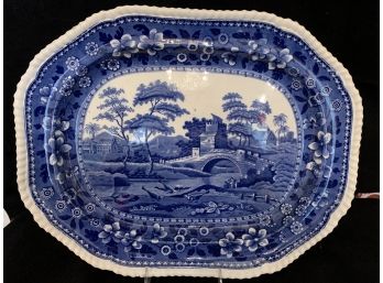 Gorgeous Copeland Spode Flow Blue Antique Platter