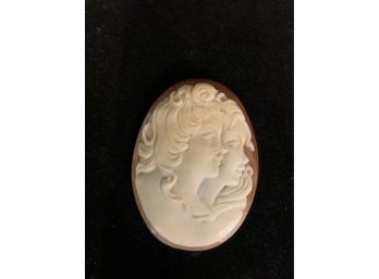 Vintage Unusual Large Hand Carved Double Cameo