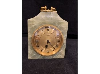 Vintage Imhof Bronze Onyx Table Clock