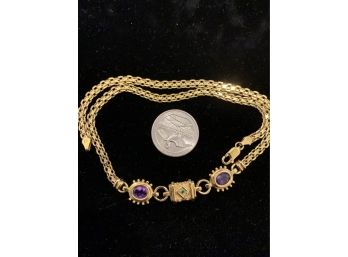 Beautiful Vintage Vermeil Sterling Gemstone Necklace