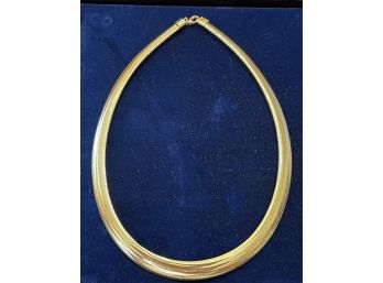 Italian 14K Graduated Woven Mesh Necklace 18 Inches