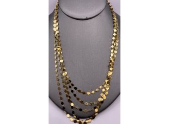 Italy Gold Over Sterling Silver 5 Strand Necklace