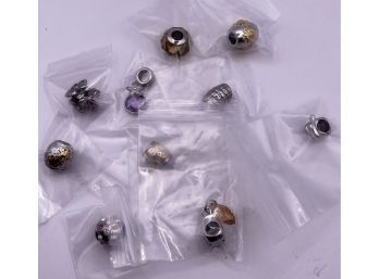 Collection Of Stainless Steel Pandora Style Charms For Bracelet