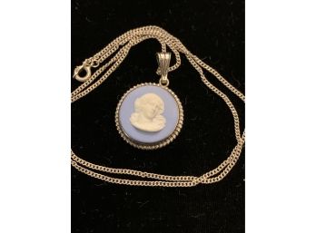 Vintage Sterling Silver Wedgwood Necklace