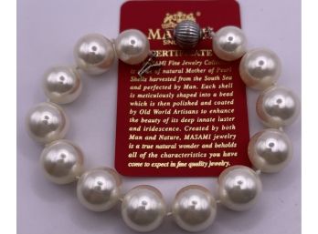Stunning Masami Mother Of Pearl Beaded Bracelet