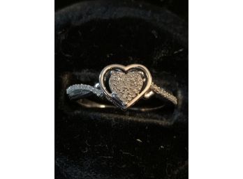 Romantic Heart Pave Diamond Ring