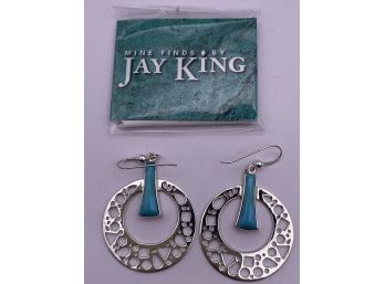Sterling Silver And Turquoise Jay King Earrings