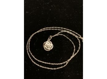 Classic Diamond Sterling Silver Knot Necklace