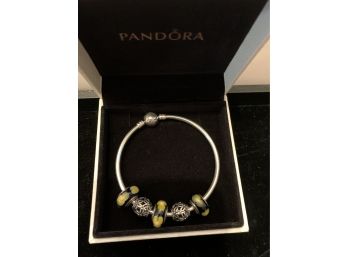Authentic Pandora Bracelet With 5 Beads