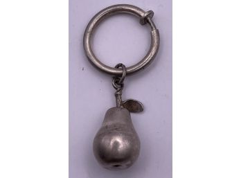 Vintage Sterling Silver Key Chain With A Pear