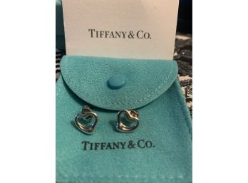 Authentic Tiffany Elsa Peretti Heart Earrings W Box