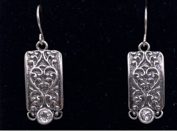 NIB Passage To Israel Sterling Silver And Crystal Earrings