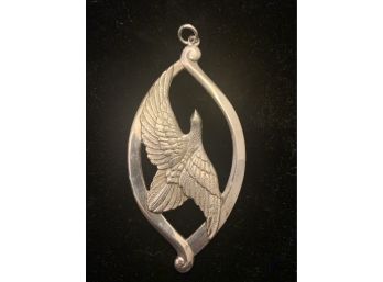Vintage Sterling Silver Dove Christmas Ornament Pendant