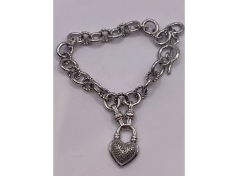 Romantic Sterling Silver And Diamond Heart Bracelet