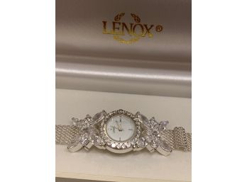 Gorgeous Lenox Sterling Crystal Butterfly Watch Mint