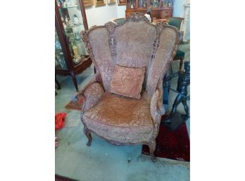 Antique Carved French Walnut Armchair