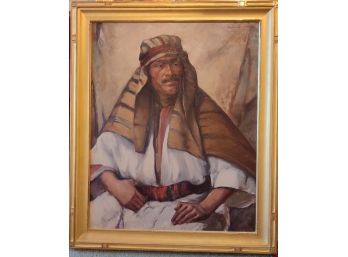Bernard I Green Portrait Of An Arab Sheik Motyka Frame