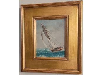 Signed Sailboat Painting