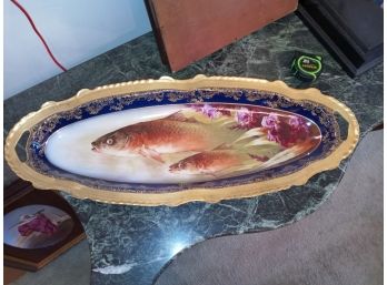 Large Hand-painted Limoge Fish Platter