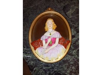 Hand-painted Wedgwood Porcelain Plaque Of A Woman