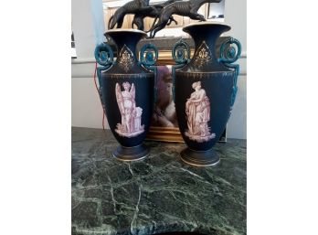 Pair Of Old Paris Classical Vases
