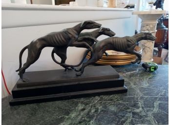 Art Deco Style Bronze Of Three Greyhound