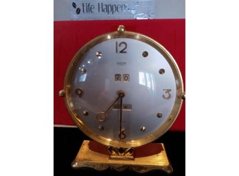 Imexal Art Deco Brass Shelf Clock Calendar