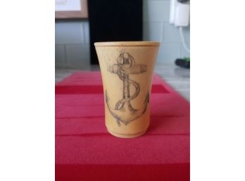 Nautical Scrimshaw Ivory Cup