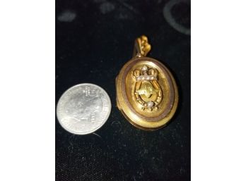 Beautiful Victorian Gold Filled Locket With Seed Pearls