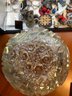 Vintage Crystal Bowl Filled With Costume Jewelry
