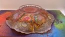 Vintage Carnival Glass Trinket Bowl With Beautiful Kenneth Jay Lane 72 Inch Pearls