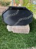Vintage Black Hard Case Purse With Rhinestone Made In Spain