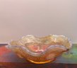 Vintage Carnival Glass Trinket Bowl With Beautiful Kenneth Jay Lane 72 Inch Pearls